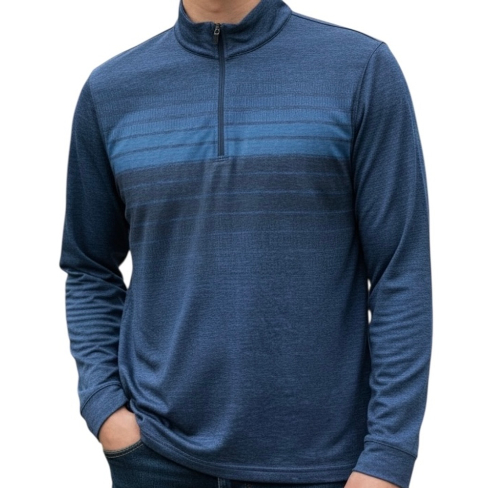 Ben Hogan Blue Quarter Zip Golf Shirt Size Medium